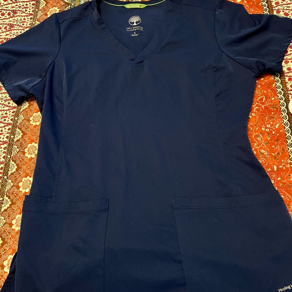 Like New! Healing Hands Navy Blue Scrubs / Small